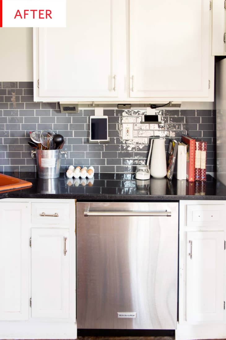 Peel and Stick Tile Backsplash Kitchen Before After Apartment Therapy