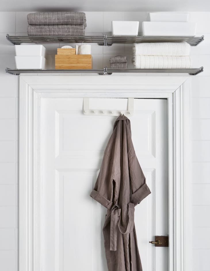 Over the door bathroom towel online storage