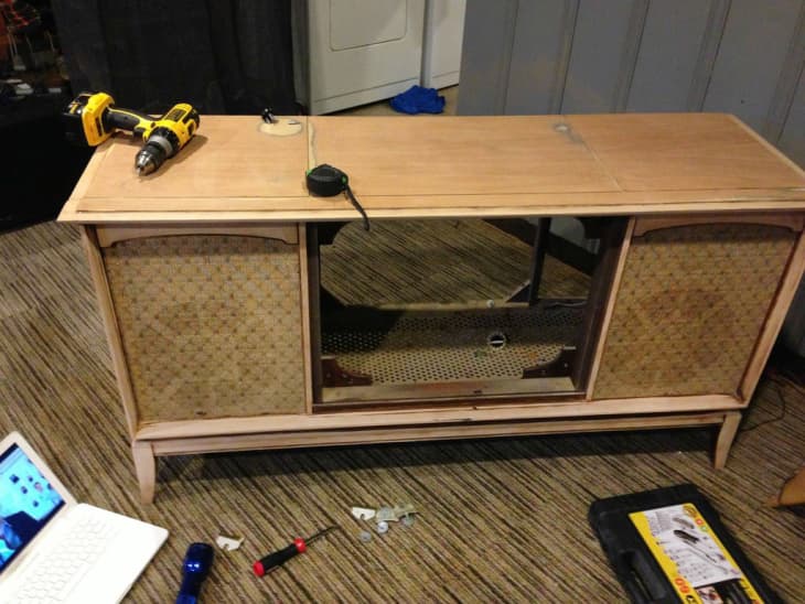 Before & After The Midcentury TV Console Cat Condo Apartment Therapy