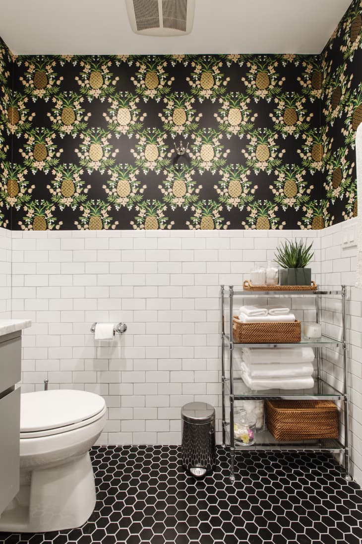 Before & After: A Classic Bathroom Remodel with Wallpaper | Apartment ...