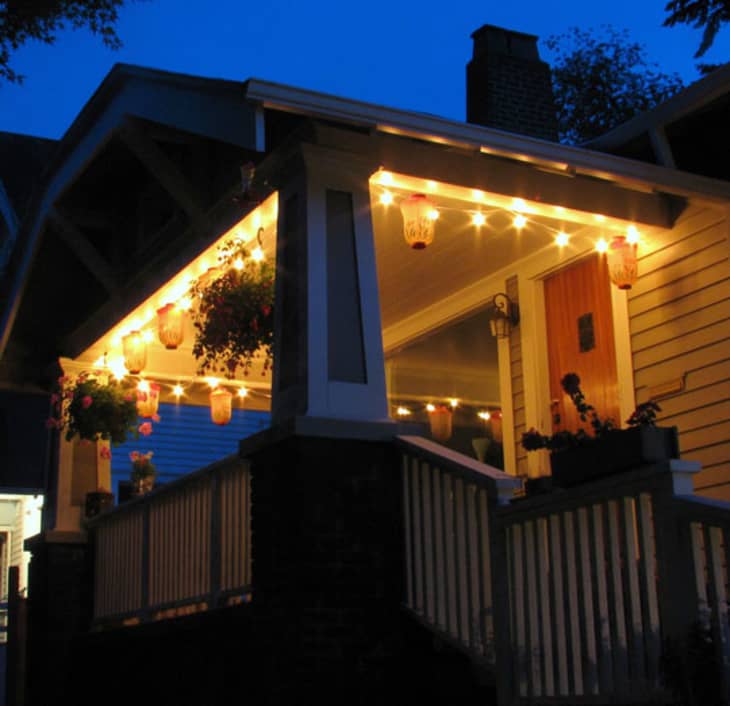 Front porch on sale string lights