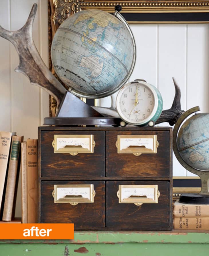 Before & After: From IKEA Basic to a Vintage-Look Card Catalog
