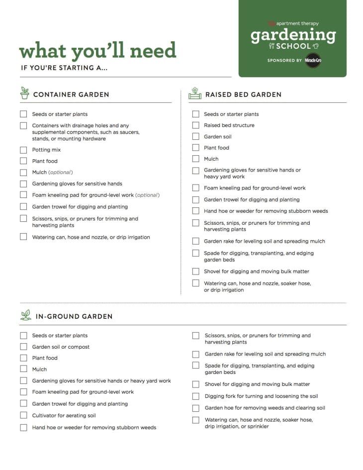 Shop To It The Gardening School Shopping List Apartment Therapy