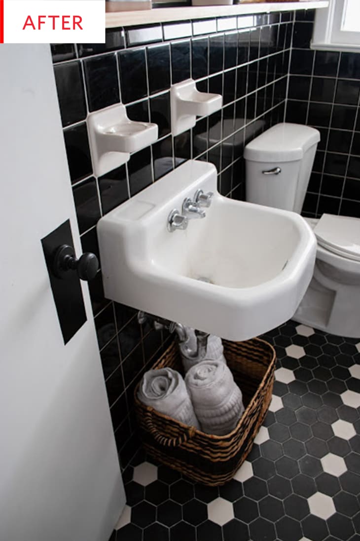Black and White Bathroom Makeover Photos and Ideas Apartment Therapy