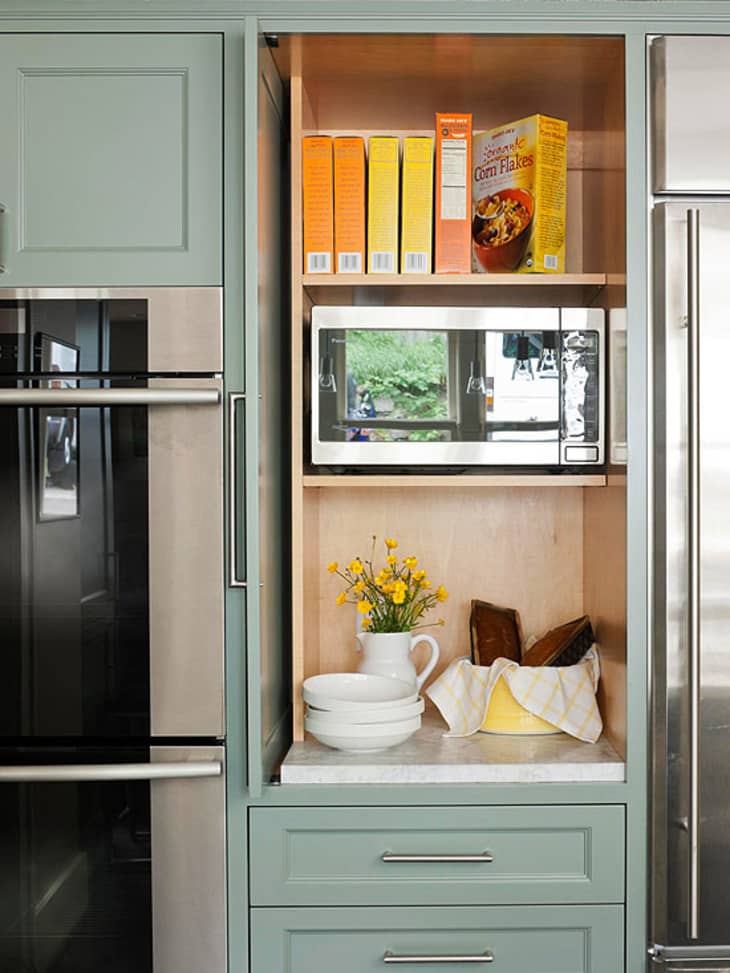 Unique Small Apartment Microwave Storage Solutions