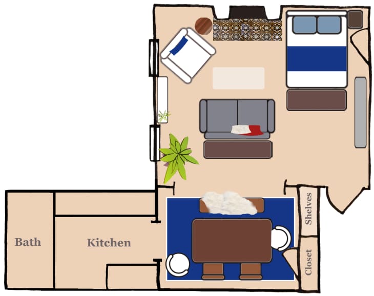 The Evolution of the Perfect Studio Apartment Layout, Illustrated ...