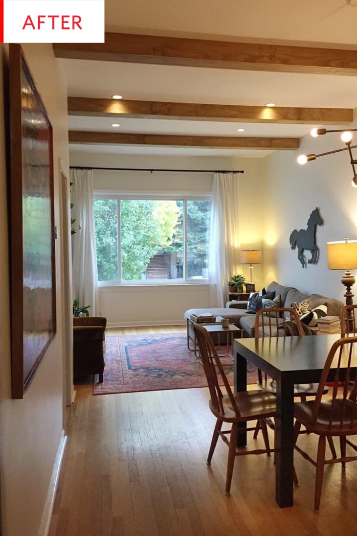 Faux Wood Beam - Living Room Ceiling Install Photos | Apartment Therapy