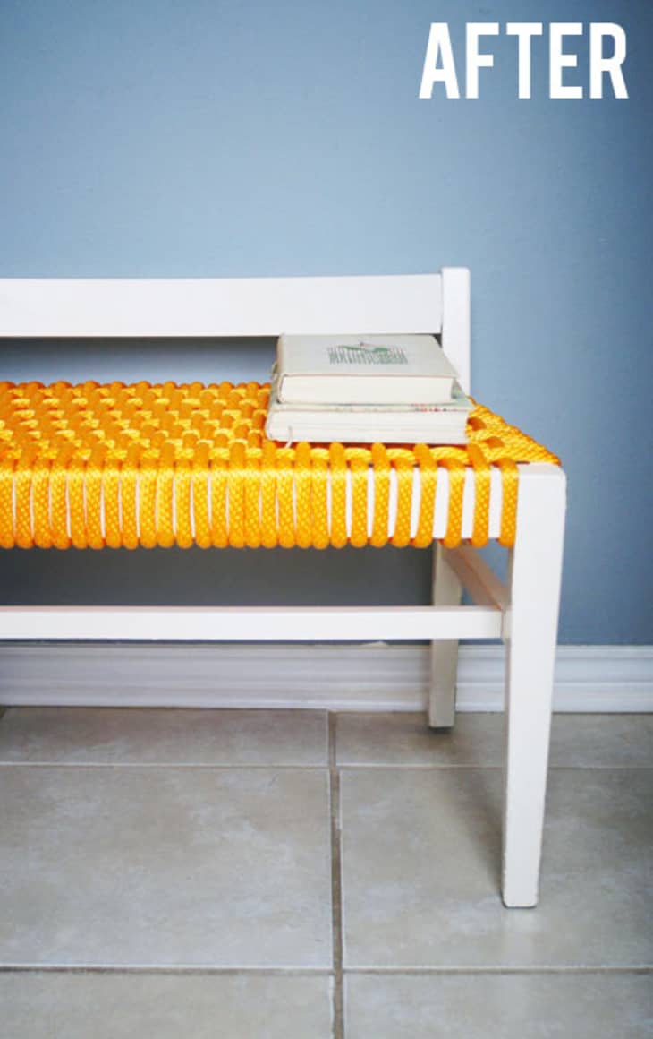 Before & After DIY Rope Bench Apartment Therapy