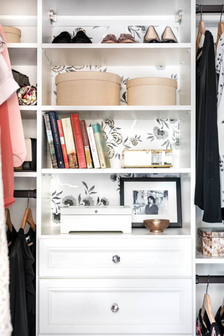 Add Wallpaper to Your Bookcase for an Instant Style Upgrade | Apartment ...