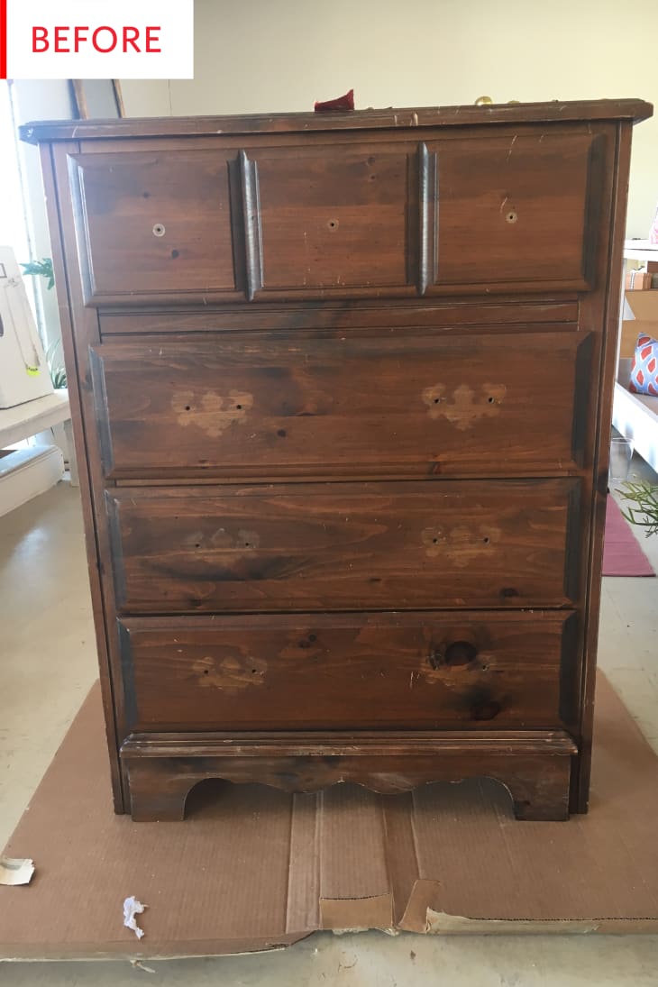 Painted Wood Used Furniture Dresser with Tassel Pulls Apartment Therapy