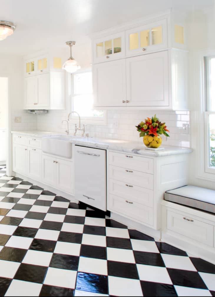 Checkerboard Tile Floor Kitchen Things In The Kitchen