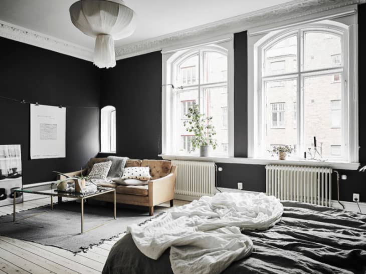 This Small, DarkWalled Studio Apartment is Proof that Rules are Made to Be Broken Apartment