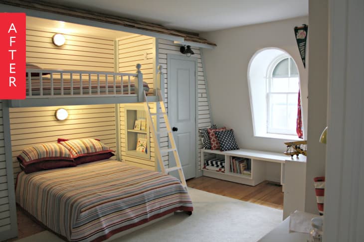 Before & After: Drab Student Space to a Cottage-Inspired Boy’s Bunk ...