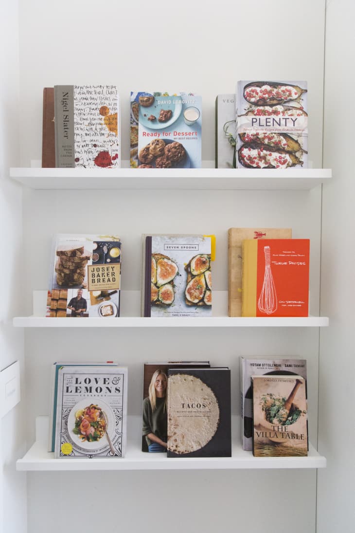 Cookbook wall deals shelf