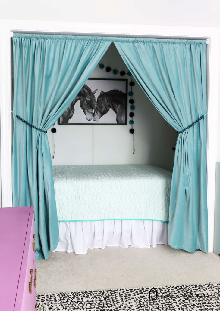 Kids bed hot sale in closet