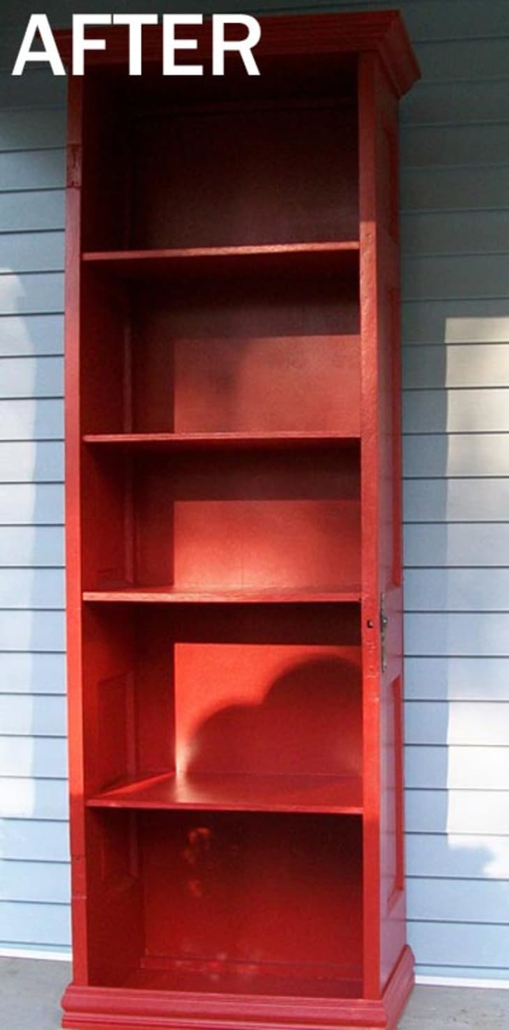 Before & After From Old Door to New Bookcase Apartment Therapy