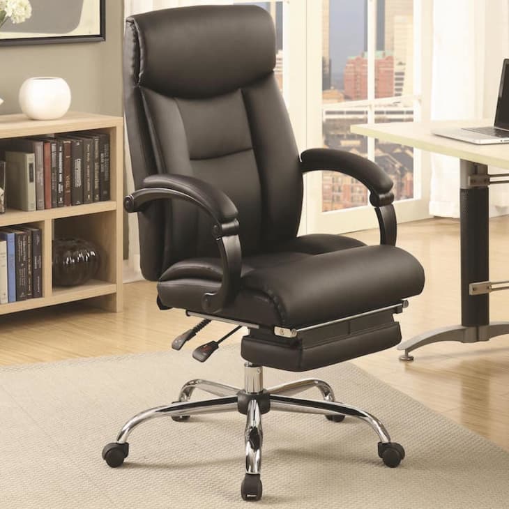 Executive adjustable reclining office deals chair with incremental footrest