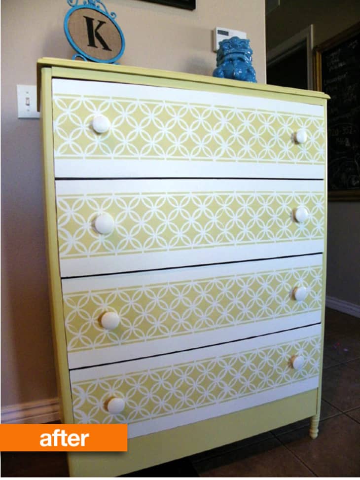 Before & After Bright Stenciled Dresser Apartment Therapy