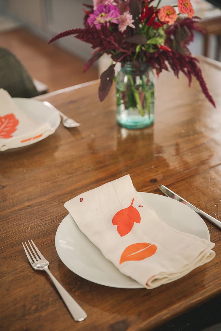 DIY Block Print Napkins Tutorial Apartment Therapy