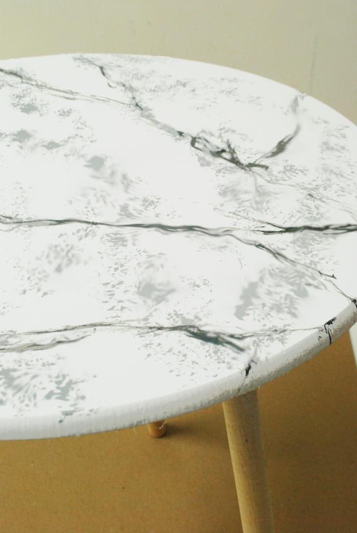 How To Make a Painted Faux Marble Table Top Apartment Therapy
