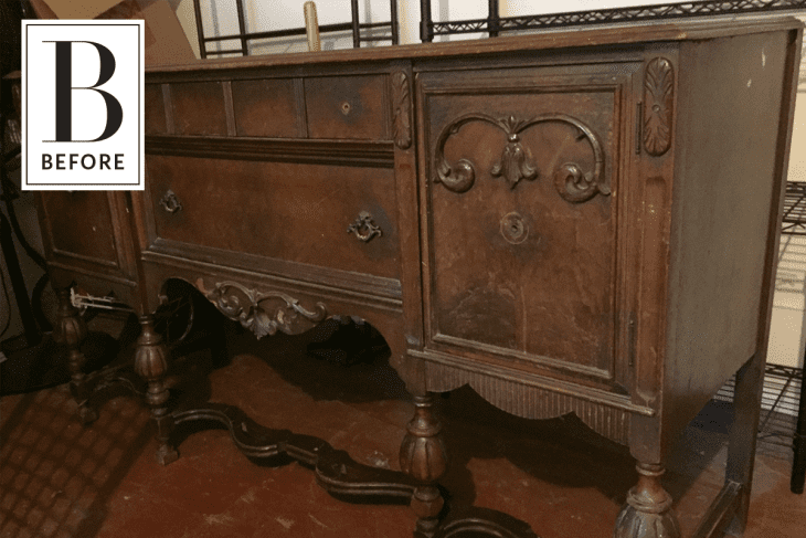 How To Make Over a Vintage Wooden Buffet with Chalk Paint