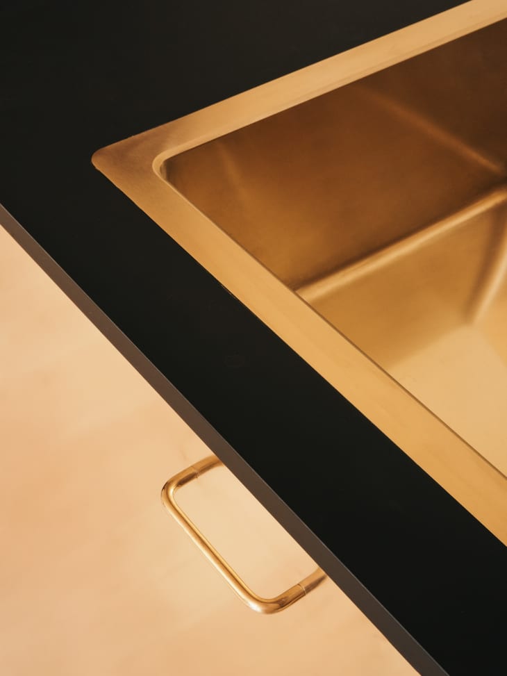 IKEA Kitchen Reform Brass Fronts Apartment Therapy