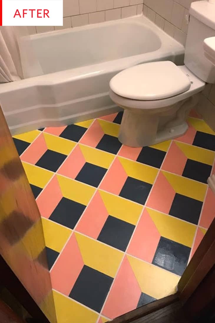 Bathroom Floor Tile Paint Before After Photos Apartment Therapy