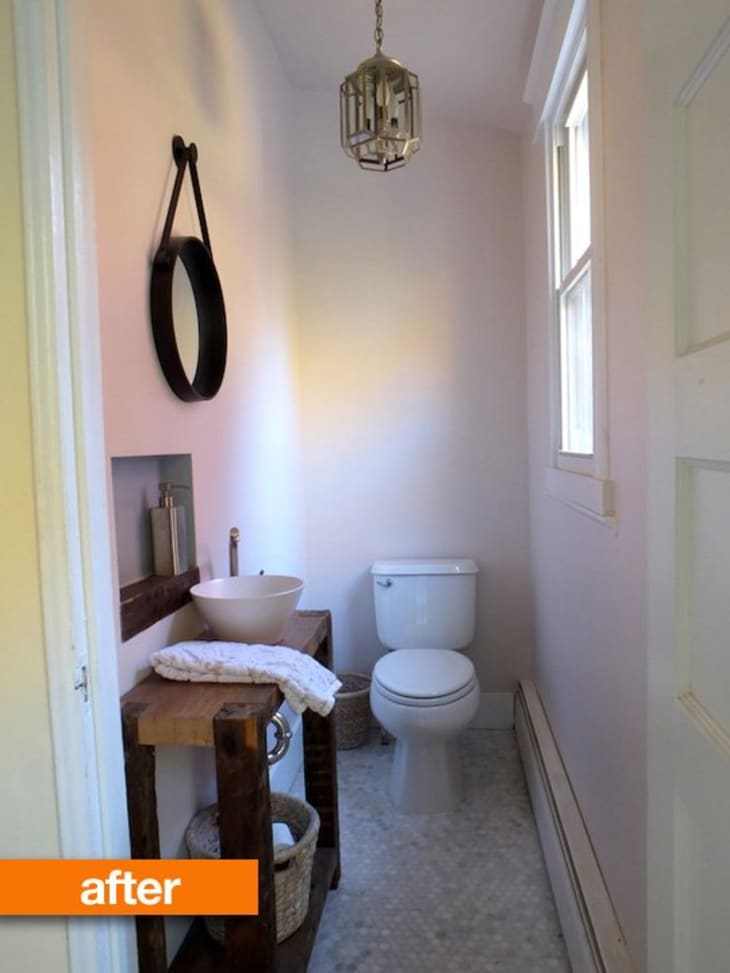 Before & After: This Petite Powder Room Gets Prettified on a Budget ...