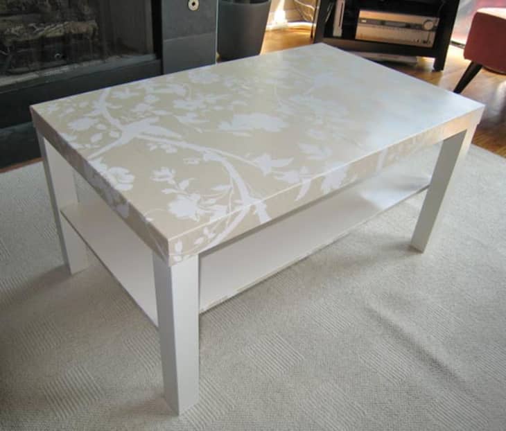 How to cover a coffee table with wallpaper information