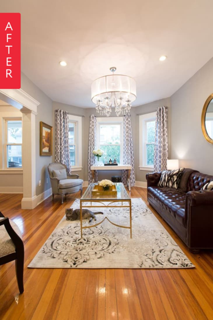 Before & After Andrea’s Blank Slate Living Room Apartment Therapy