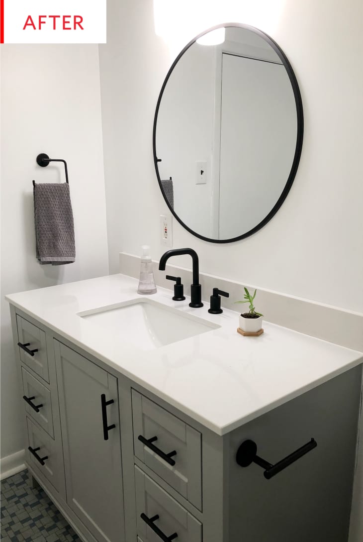 Cheap Bathroom Remodel - Vanity Before and After | Apartment Therapy