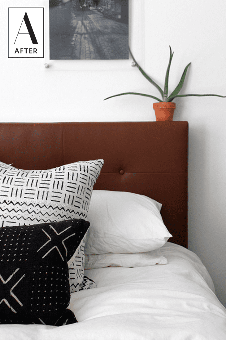 Ikea bed deals leather headboard