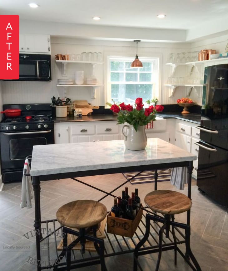 Before & After Lumberjack Kitchen Gets Farmhouse Makeover Apartment