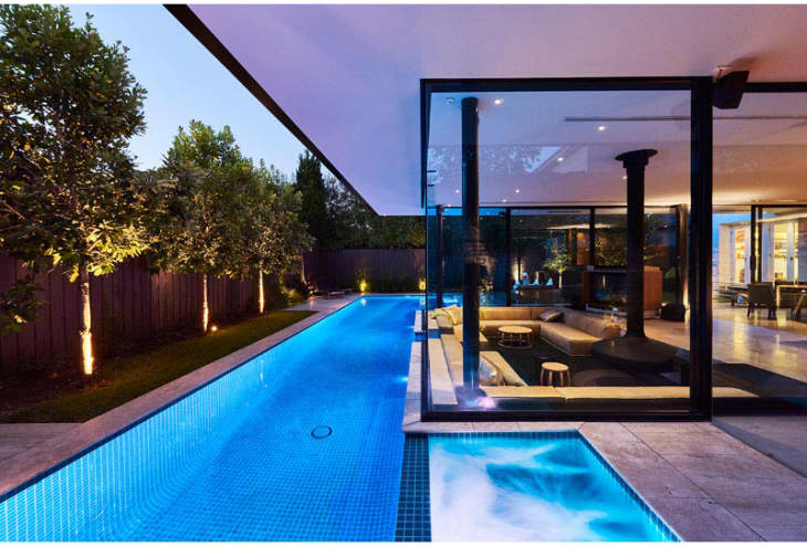 This House Has a Sunken Living Room at Pool Level | Apartment Therapy