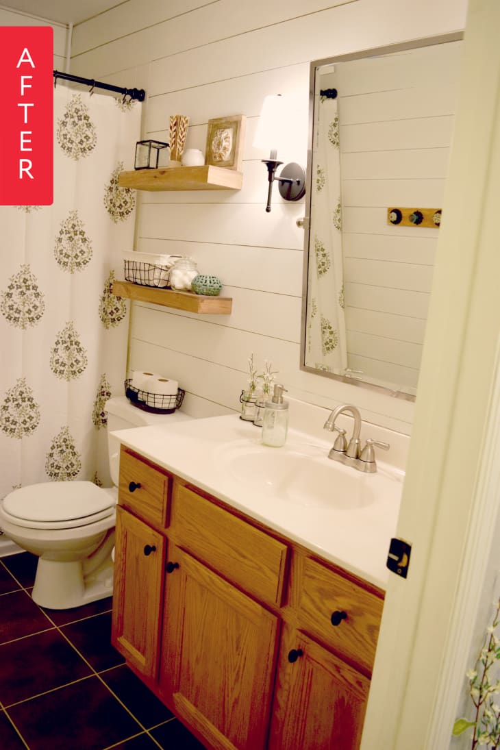 Image showcasing Cheap and Easy DIY Shiplap Wall Tutorial for Beginners | Christene ...