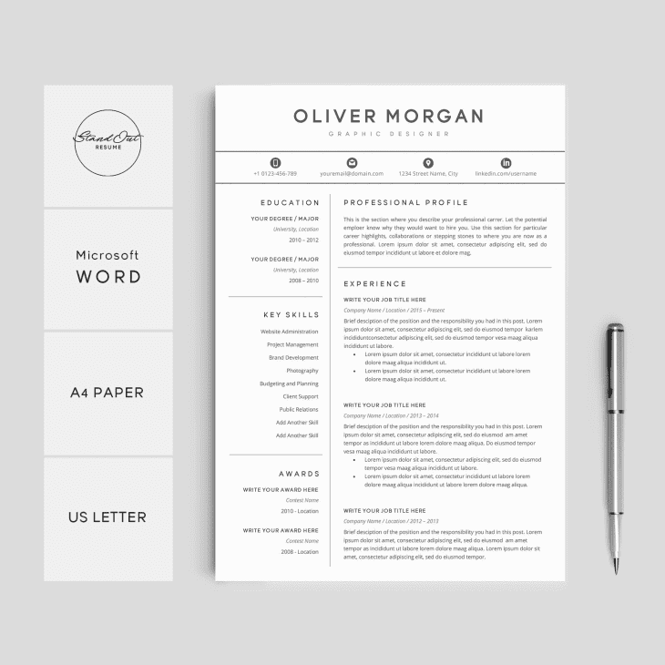 Best Etsy Resume Templates for Sale $10 and Under Apartment Therapy