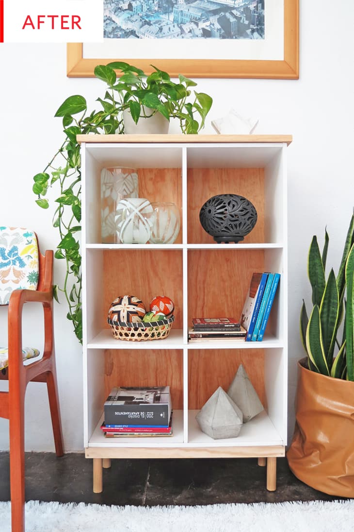 IKEA Cube Shelf Plywood Hack Before After Photos Apartment Therapy