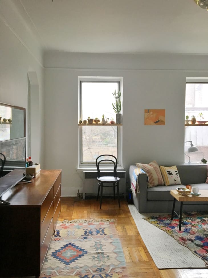The Best Way to Place a Shelf in Front of a Window Apartment Therapy