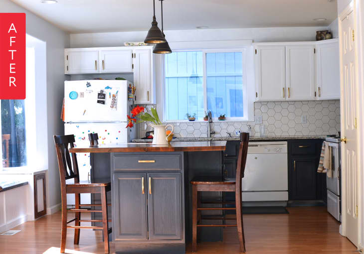 Before & After: An Outdated Kitchen Goes For Cool Color Contrast ...
