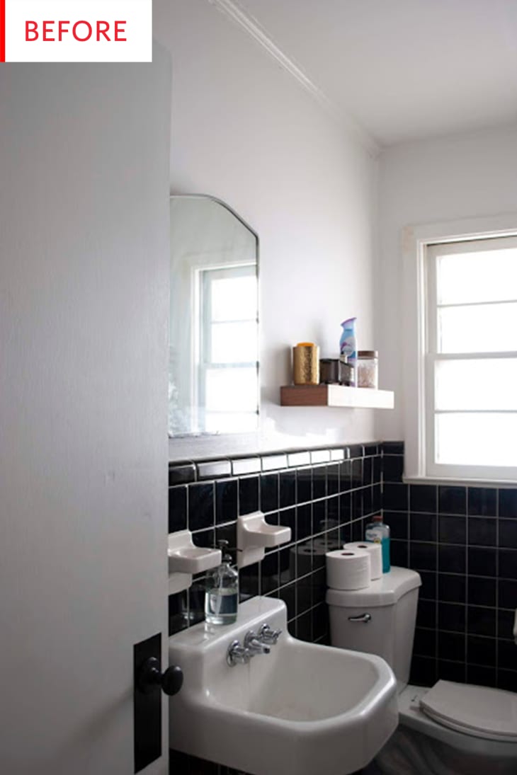 Black and White Bathroom Makeover Photos and Ideas Apartment Therapy