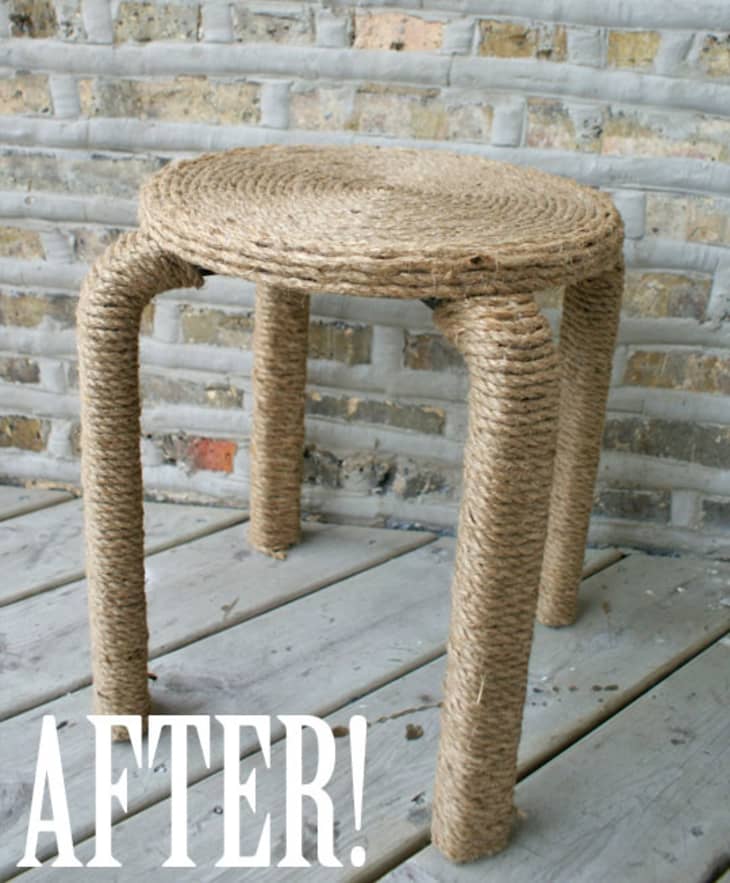 Before & After Rope Wrapped Bar Stools Apartment Therapy