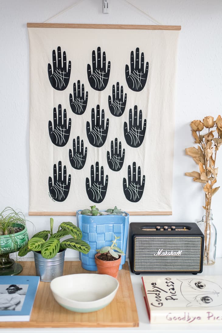 Tea Towel DIY Art Hack Apartment Therapy