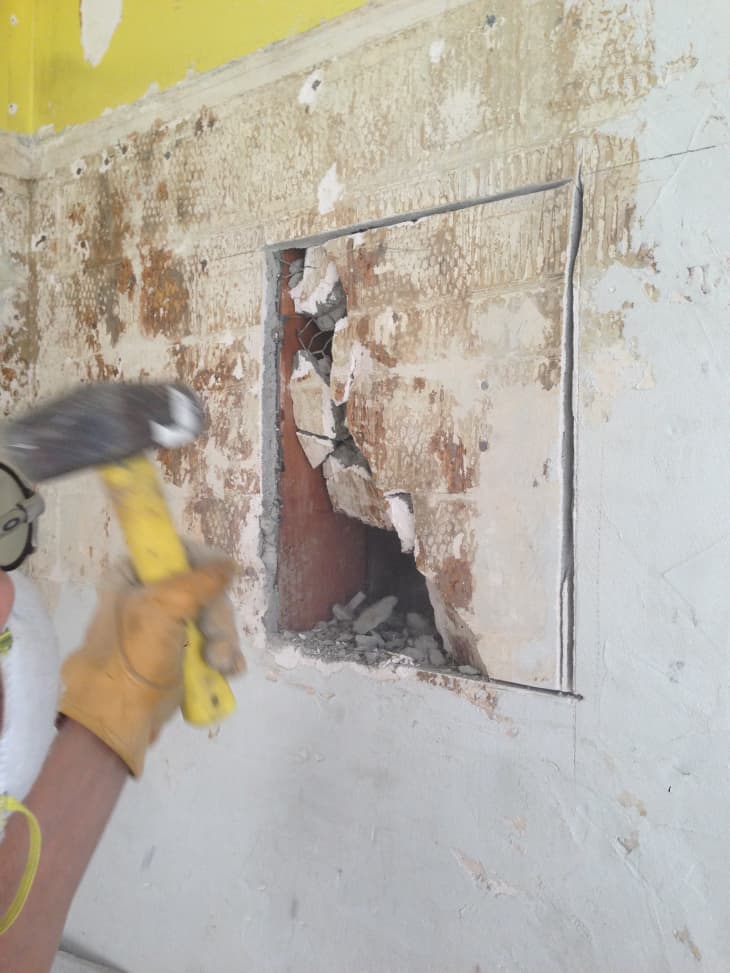 DIY Renovation Project How To Build a Recessed Shower Shelf