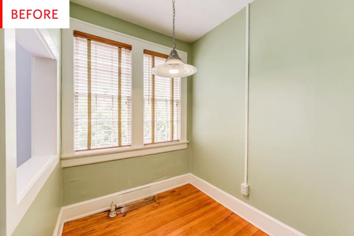 Breakfast Nook Makeover with Picture Molding - Before After | The Kitchn