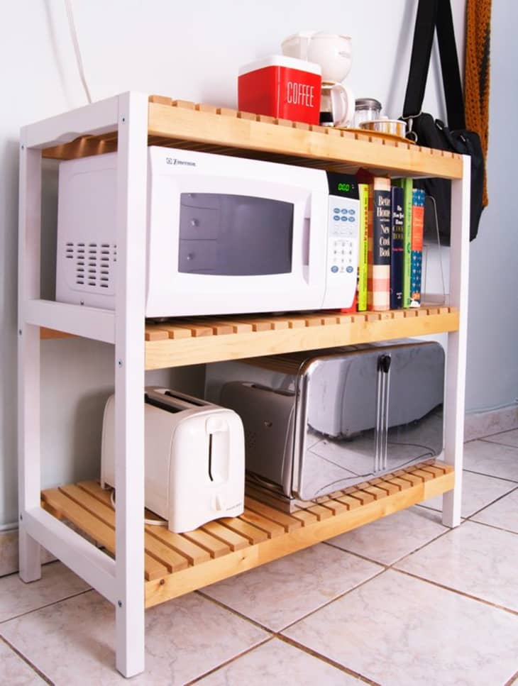 Microwave bench store stand ikea