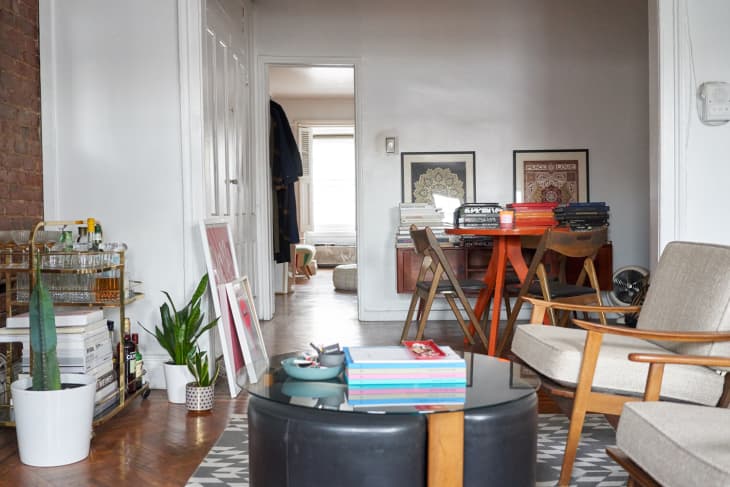 Small living room layout with tv and store dining table