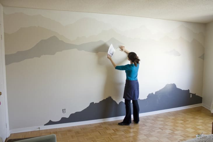 The Mountain Mural Bedroom Makeover Apartment Therapy