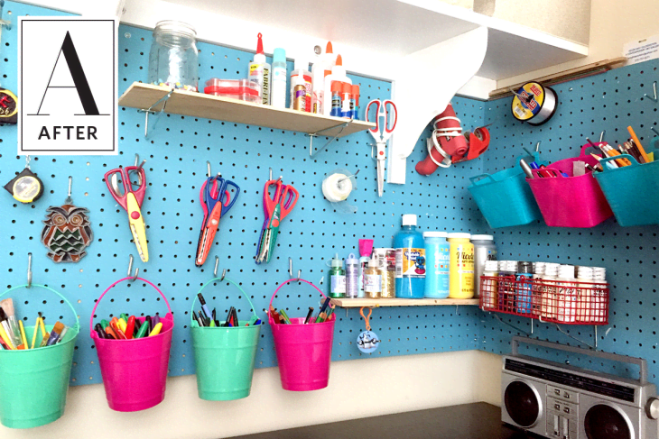 Using a DIY Pegboard System to Reorganize a Cluttered Craft Closet ...