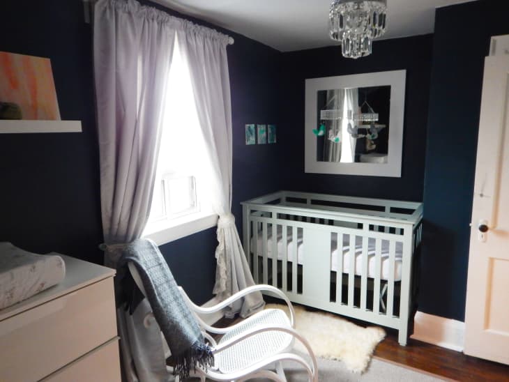 Navy blue baby store room