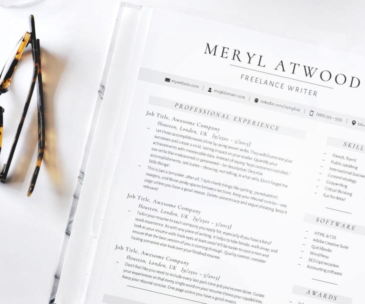 Best Etsy Resume Templates for Sale $10 and Under Apartment Therapy